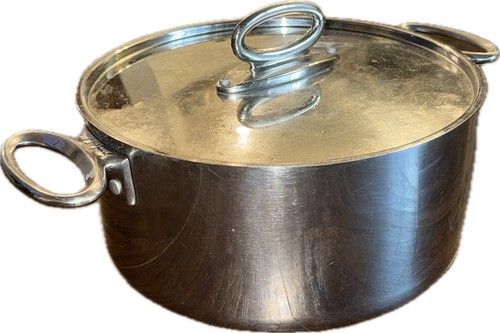 Sur La Table Large Stainless Steel 10” Stock Pot With Lid Silver Cookware Soup - Picture 10 of 14