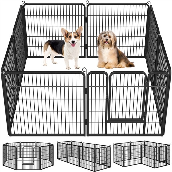 8 Panel Dog Pen Pet Puppy Playpen Metal Exercise Play Fence for Indoor/Outdoor