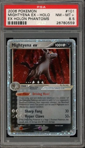 Pokemon Mightyena ex EX Holon Phantoms Holo Ultra Rare #101 PSA 8.5