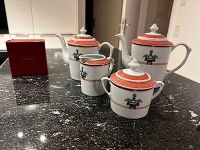 Cartier La Maison Venitienne Kaffeeset Teeservice Corail Porzellan Limoges