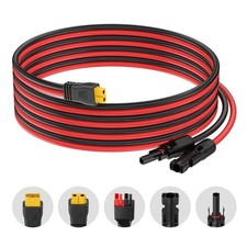 Solar Connector to XT60 Cable 12AWG 2FT Extension Cable for Portable Power St...