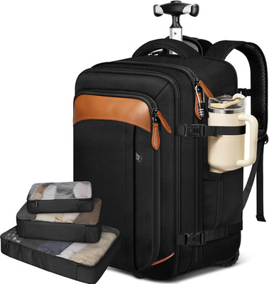 Travel Backpack with Wheels, 17 Inch Carry on Flight Approved Wheeled Laptop Bac