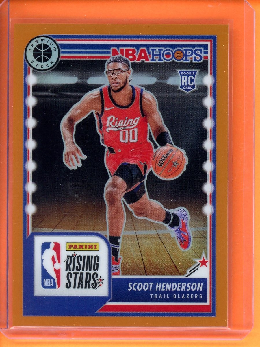 Scoot Henderson Orange Prizm Rookie /299 2023-24 Hoops Premium Stock #280