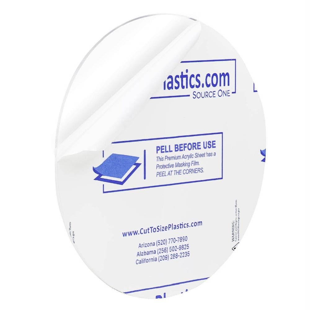 Clear 1/4" Thick Plexiglass Circle 5 Inch Diameter Round Acrylic Lucite Disc