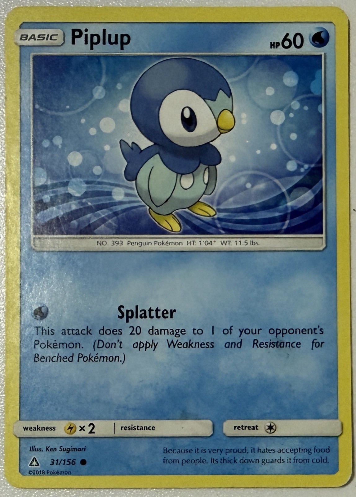 Piplup 31/156 Sm-Ultra Prism Regular 2018