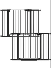 Cumbor 29.7-46"  Baby Dog Safety Gate for Stairs/Doorway/Hall Black 2 Pack