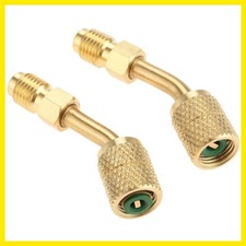 R410A Adapter 5/16" SAE Female Quick Couplers to 1/4" SAE Male Flare, 2 PC 45...