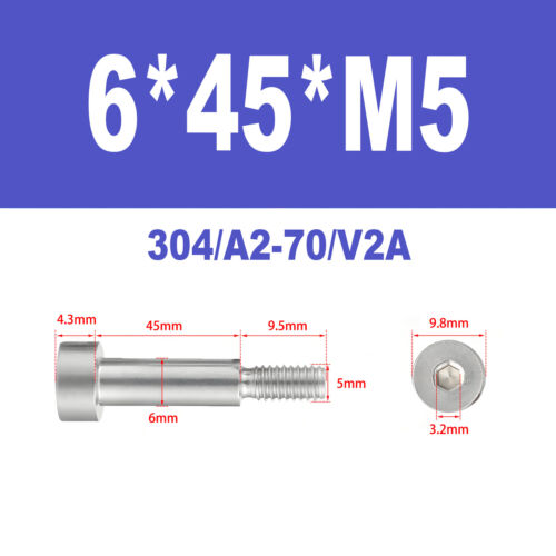 V2A A2 Pass-Schulterschraube Innensechskant M2 M2,5 M3 M4 M5 Edelstahl - Bild 100 von 107