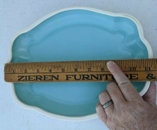 Poppytrail by Metlock Serving Platter ~11x9 Aqua Blue Color USA OCT21 - Picture 11 of 12