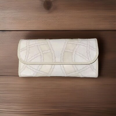 VintageCARLOS FALCHI Snakeskin Leather CONVERTIBLE Shoulder Bag CLUTCH Cream NOS