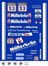 #53 Fritz Muller MULLERBRAU  Mercedes Benz DTM 1/32nd Scale Slot Car Decals