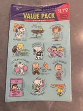 Vintage Hallmark Stickers Sheets Snoopy Woodstock Peanuts Gang 6 Sheets USA