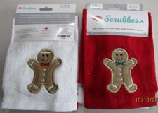 DISH CLOTHS SET OF 2..SOFT DISH CLOTH -TOUGH ..GINGERBREAD