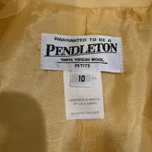 Vintage Pendleton Virgin Wool One Button Blazer Y… - image 3