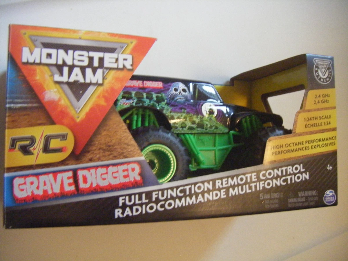 Monster Jam, Official Grave Digger Remote Control Monster Truck, 1:24  Scale, 2.4 GHz, for Ages 4 and Up