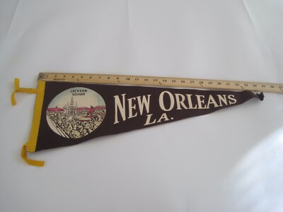 Pennant Felted Wool Antique LargeNew Orleans LA Jackson Square 25'' x 9''