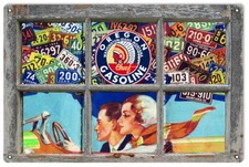 Vintage Style Metal Sign License Plates Picture 12 x18