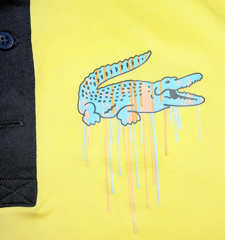 Camisa LACOSTE SPORT POLO MIAMI OPEN TENNIS Amarilla,Azul Manga Corta Niños TALLA XS Foto 4 de 4