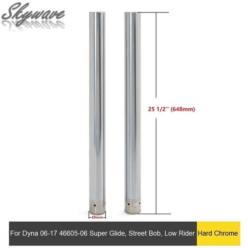 2× 49mm Chrome Fork Tubes For Harley Dyna FXDB FXDL 06-17 FXDC 06-14 103 14 FXDF - Bild 1 von 11