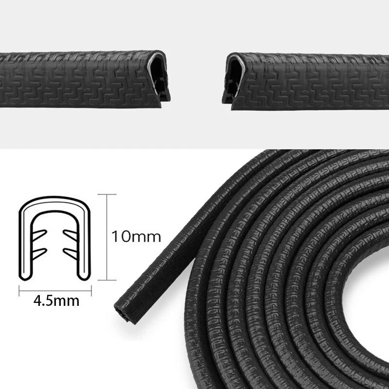 10M BLACK CAR DOOR BOOT EDGE PROTECTOR STRIP TRIM RUBBER U SHAPE GUARD SEAL ROLL - Image 4 of 4