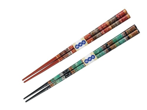 Pair Chopsticks Couple Yamanaka lacquerware Kujaku-zome Handcrafted Japan - Picture 2 of 6