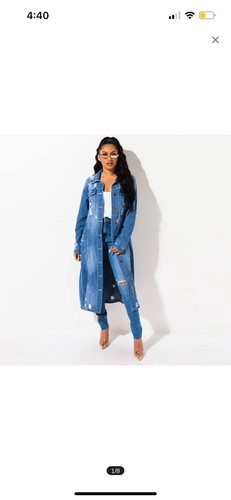 Women Fashion Denim Button Down Jacket - Picture 4 of 4