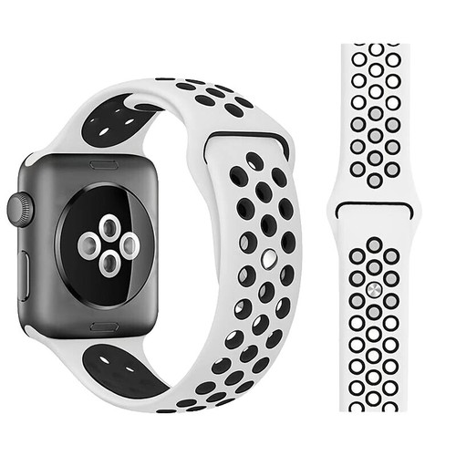 Tory Burch Apple Watch Band 41mm White Silicone Strap The T  display picture 1