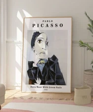 Pablo Picasso Famous Dora Maar Portrait Print, Abstract Modern Gallery Poster