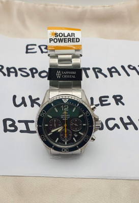 BRAND NEW Orient Mako Solar Panda RN-TX0204E Chronograph Watch Green UK SELLER