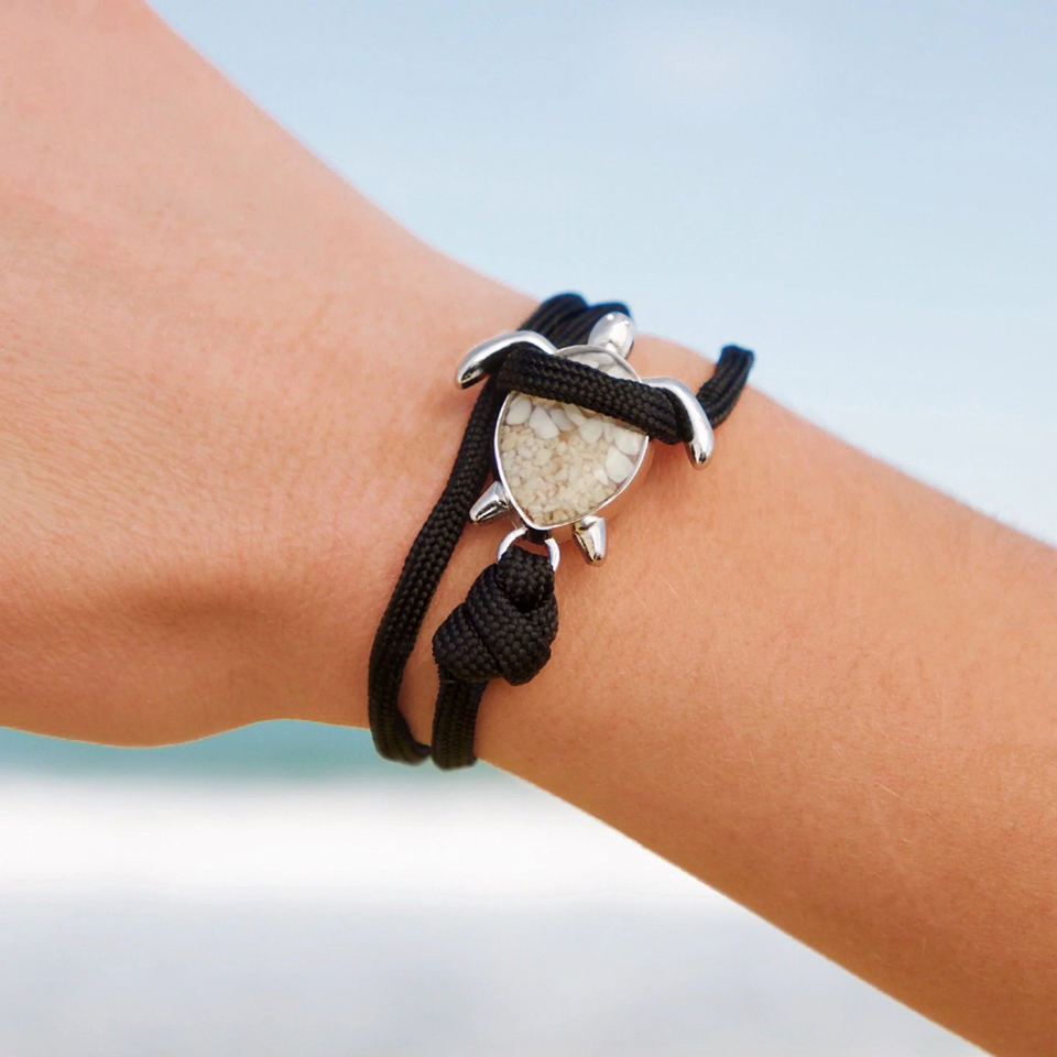 Black Rope Sea Turtle Bracelet White Turtle | eBay