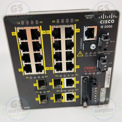 Cisco IE-2000-16TC-B Managed Industrial Ethernet Switch, New no bo - Afbeelding 1 van 6