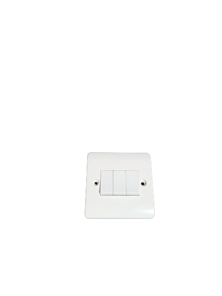 2x 3 Gang 2 Way Light Switch 3G 2W White Plastic Plate Switch Click Mode CMA013