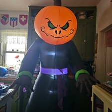 Halloween Yard Inflatable Jack O Lantern Pumpkin Head Ghoul Ghost 8ft Tall
