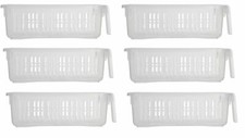 6 x Small Clear Handy Caddy Basket Shelf Cupboard Storage Basket 28cm x 15cm