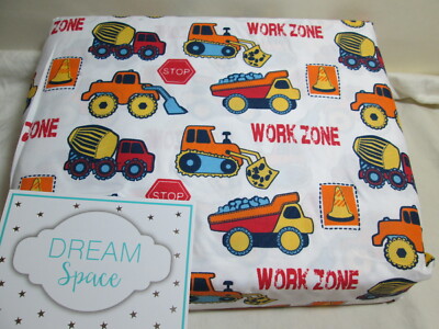 NEW Dream Space Full Sheet Set WORK ZONE CONSTRUCTIONS ~ Multi Colors NIP