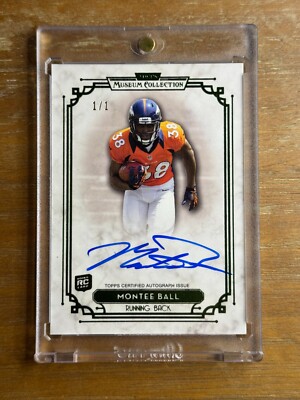 2013 Montee Ball Topps Museum Collection Signature Rookie Auto 1/1 Green SSA-MBA