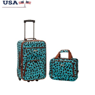 Softside Expandable Luggage Set 2 Pieces Carry-On Flight Tote Easy Roll Wheels