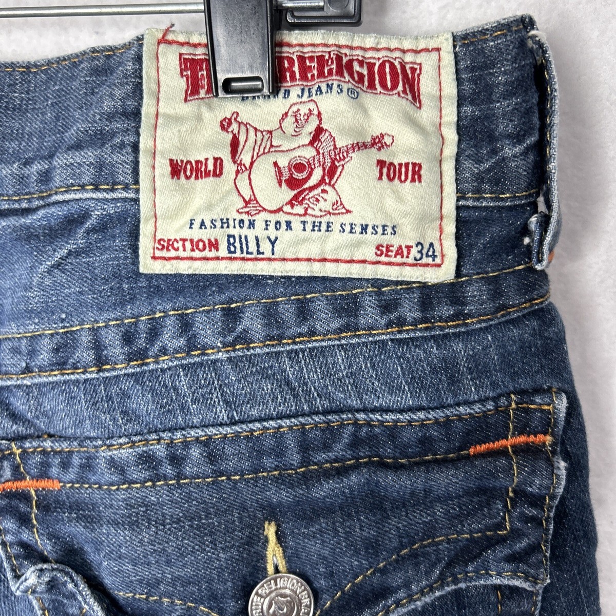 True Religion World Tour Billy Giant Big T Seat 34 Men's