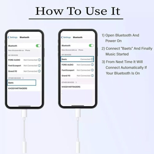 3.5mm iPhone Headphone Jack Adapter Lightng to Aux Cable - Picture 7 of 7