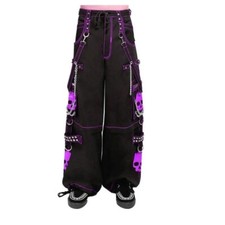 Men's Gothic Pant Purple Super Skull Gothic Cyber Chain Jeans Punk Rock Trousers