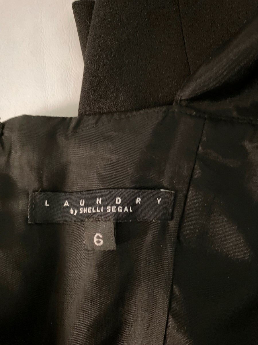 Robe De Soirée Noire Laundry By Shelli Segal - Taille 6, Dos Découpé, Sans Manches, Occasion Très Bon état