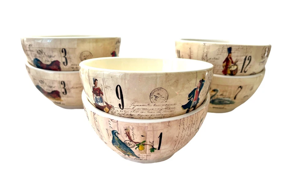 NUEVO Williams Sonoma 12 DOCE DÍAS DE NAVIDAD Cuencos Juego de 6, 2 Juegos Completos Foto 2 de 4