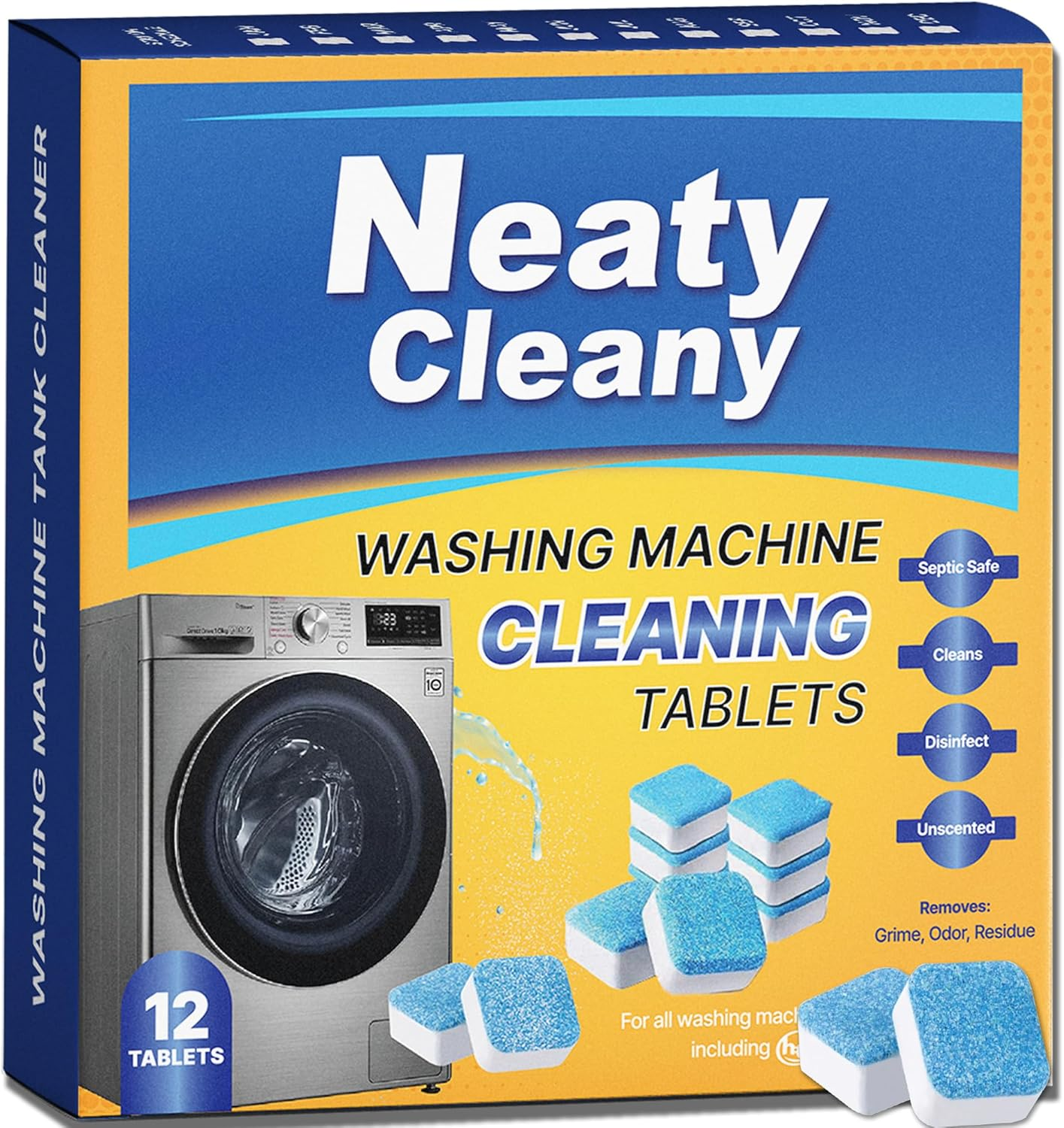 Washing Machine Cleaner Tablets for Top Loaders - Deep Clean & Freshen