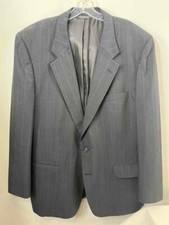 BURBERRY Stripes 100 Wool Dark Navy Blue Men's Blazer Suits Only 40R