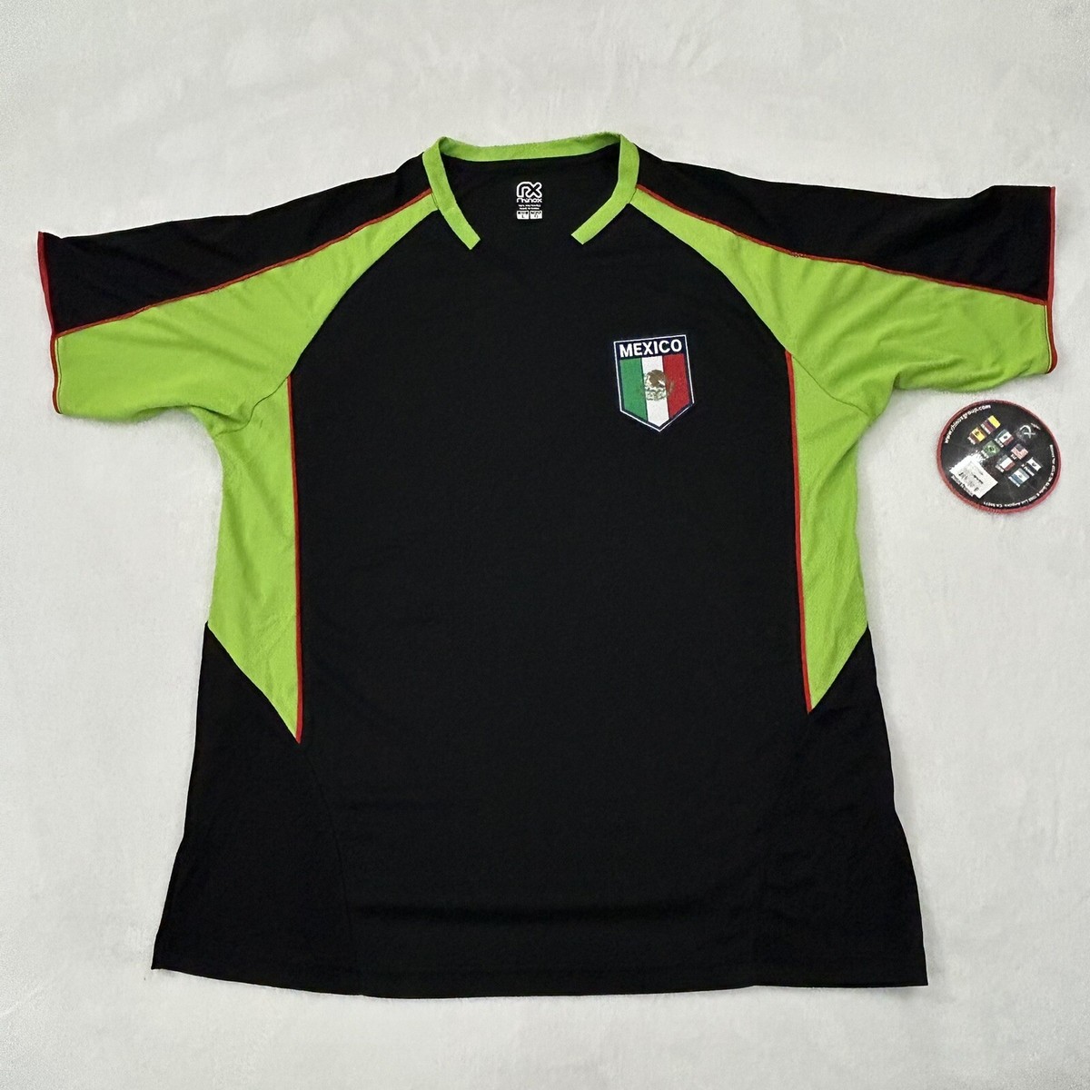 Mexico Black & Lime Green RhinoX Athletic Futbol Soccer Jersey