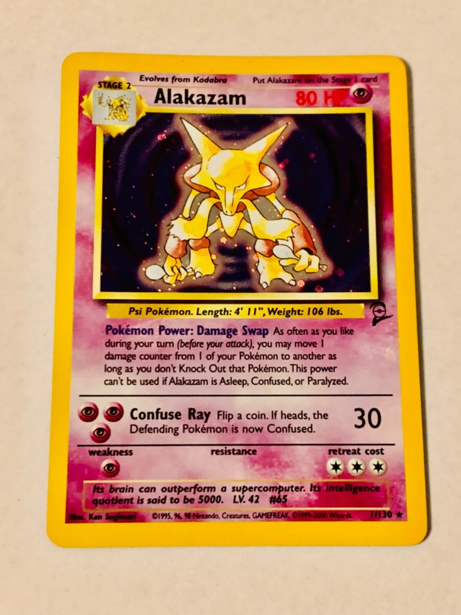 Pokémon TCG Alakazam 1/130 Base Set 2 Holo Rare LP