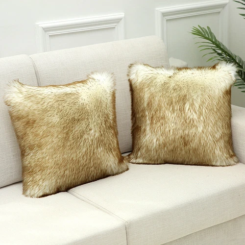 Luxury Faux Wool Plush Soft Fluffy Cushion Cover Pillow Cases Sofa Home Decor AA - Picture 31 of 39