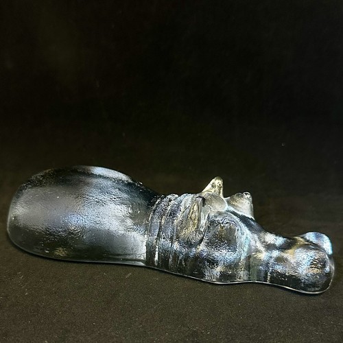 Hippo Shaped Paperweight Figural Kosta Boda Art Glass Bertil Vallien Zoo Series - Picture 4 of 10
