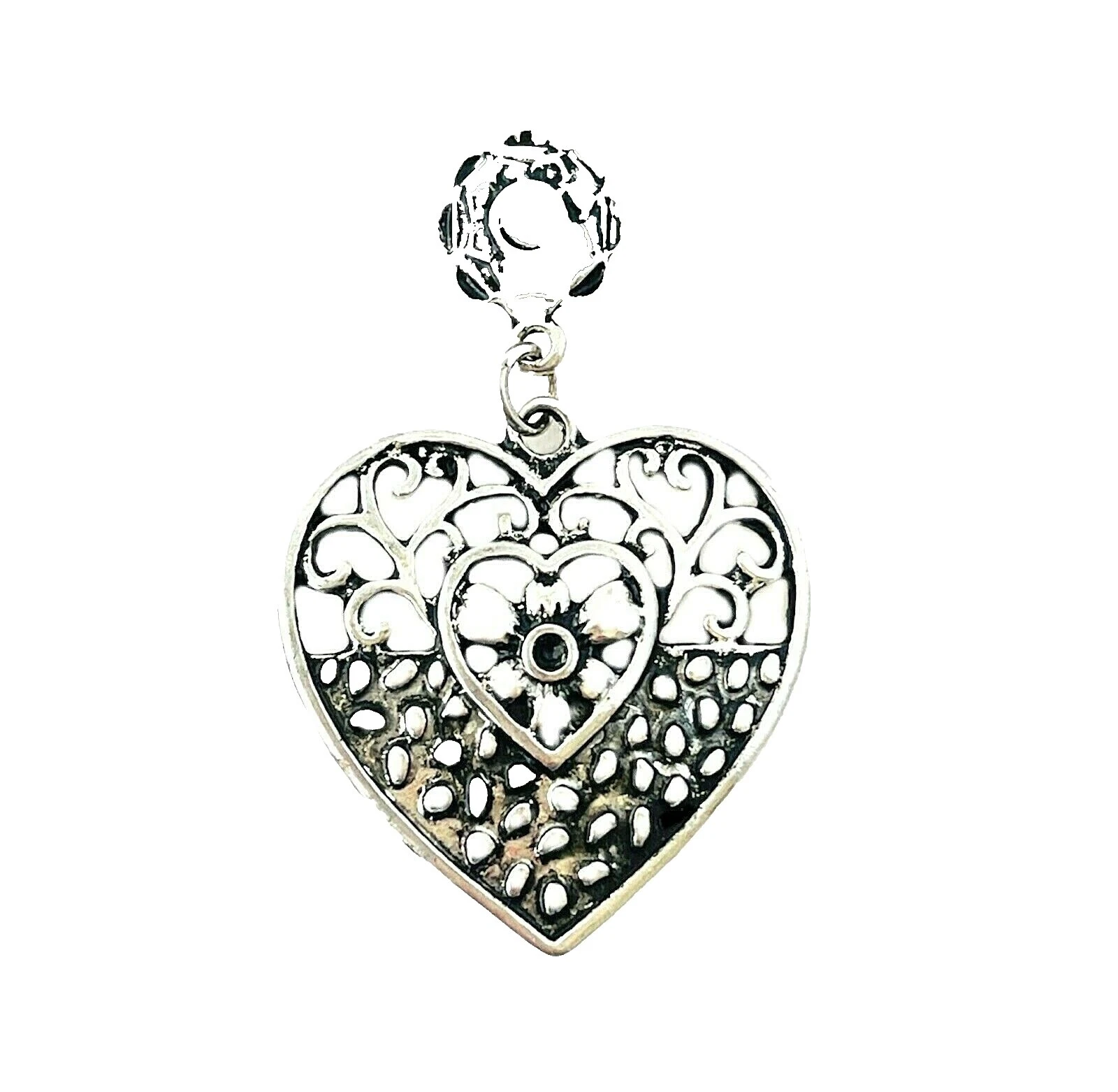 Cuentas Para Fabricación de Joyas de plata envejecido Corazón