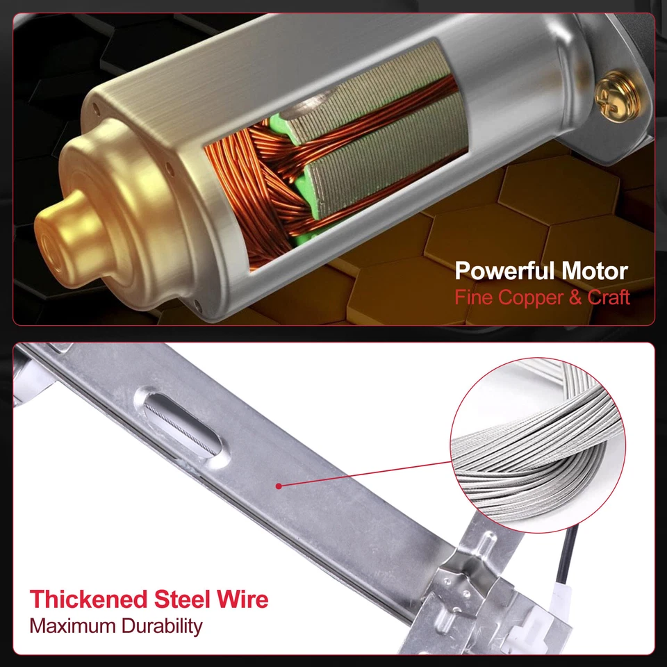 Pair Power Window Regulator w/ motor Rear left Right For 2000 Chevrolet Impala - Изображение 2 из 4